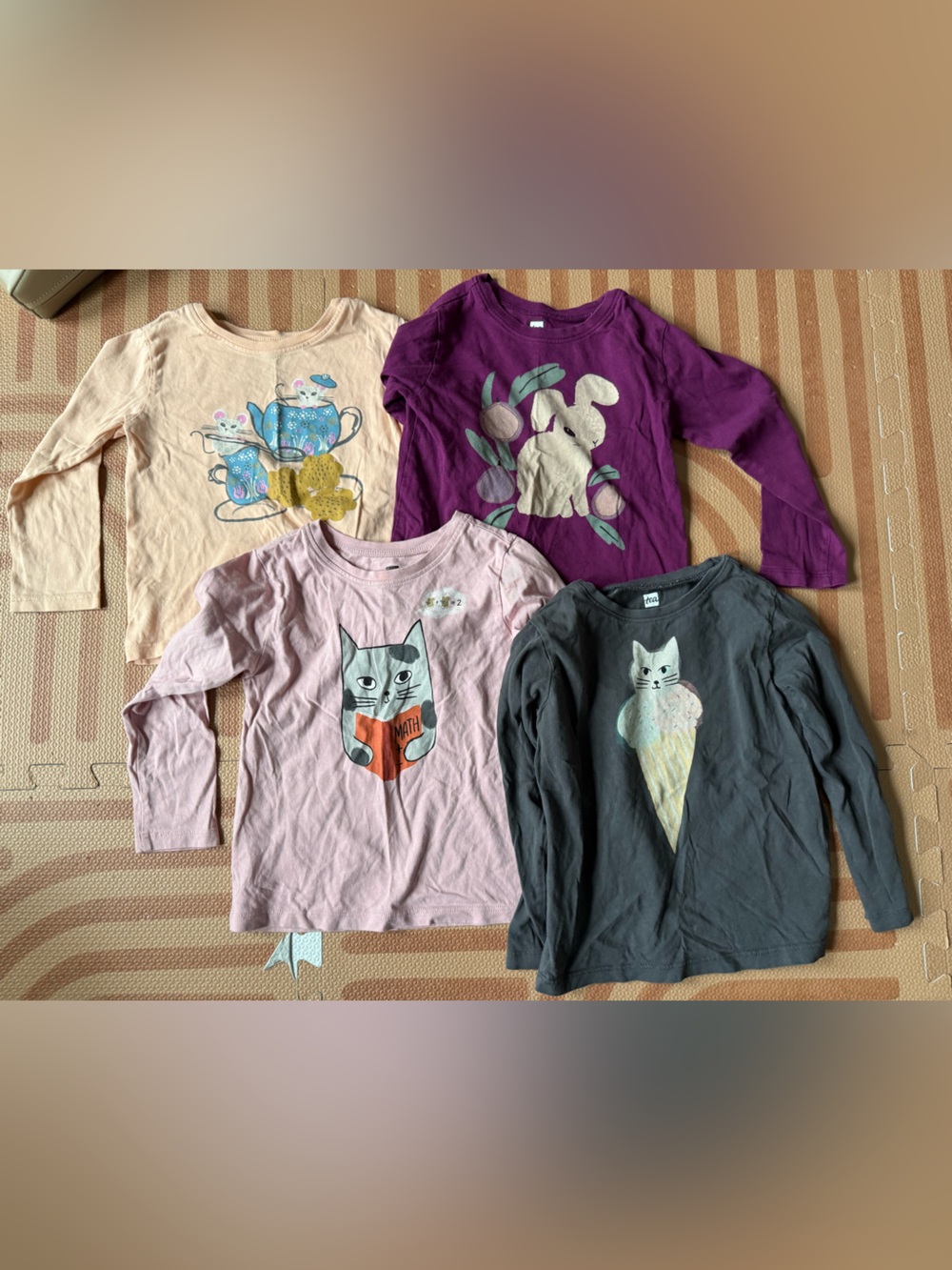 Tea Collection - Four Long Sleeve Graphic Shirts | Size 3T